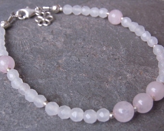 Rose quartz bracelet gemstone bracelet cadeau bracelet rose pour les femmes chaîne de bras