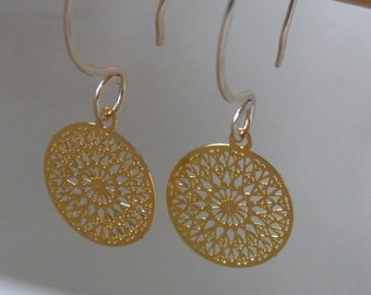 Creolen # gold - Mandala # Boho # Creolen Anhänger, Geschenke für Sie