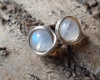 Boucles d’oreilles Moonstone Stud, Boucles d’oreilles Gemstone Stud # Cadeaux pour elle