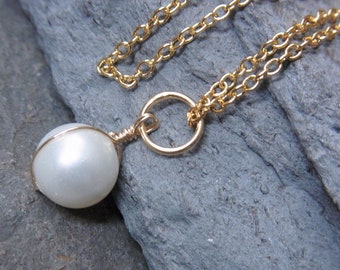 Perlenanhänger - Kette Perle Anhänger - Muschelkernperle - Halskette - Geschenke für Sie - einzigartige Geschenke