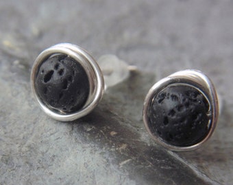 Boucles d'oreilles clous # Lava # argent, or, plug - boucles d'oreilles