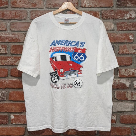 Vintage Route 66 classic car t-shirt - Gem