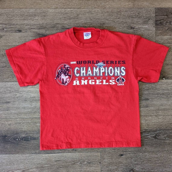 VTG Anaheim Angels 2002 World Series Champions RING T Shirt Mens