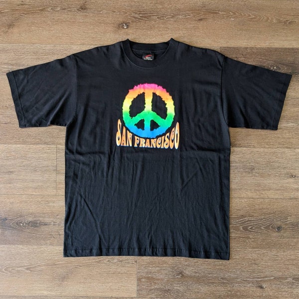 Vintage San Francisco Peace symbol t-shirt - SIZE XL