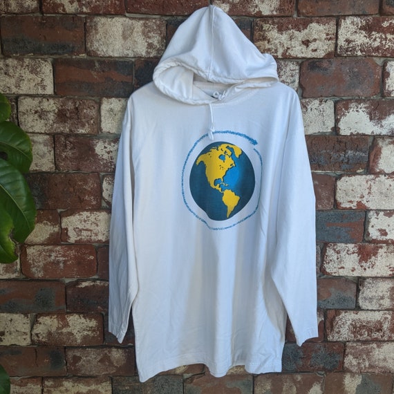 Vintage oversized Ozone Aware Earth hoodie