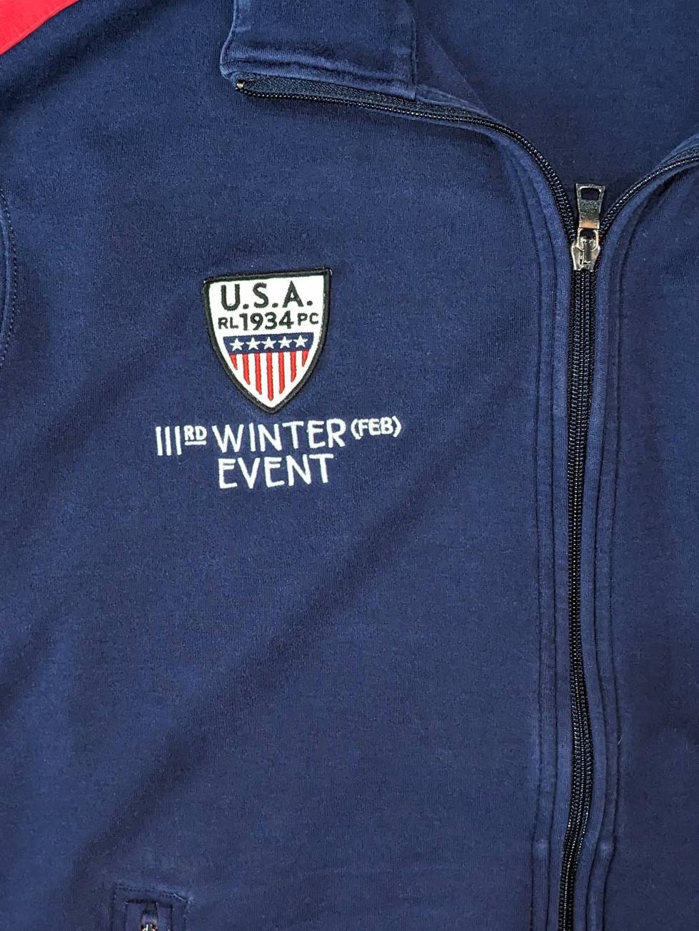 Vintage POLO Ralph Lauren USA 1934 Iiird Winter Event Track Jacket