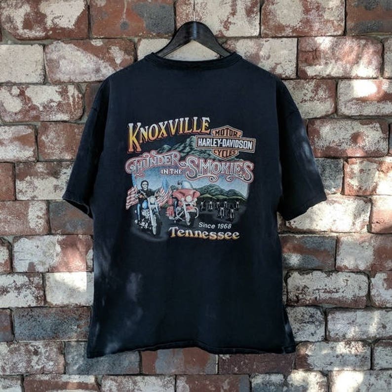 Knoxville Harley Davidson >> Vintage 1998 Knoxville Tennessee Harley Davidson Henley Shirt Knoxville Harley Davidson >> Vintage 1998 Knoxville Tennessee Harley Davidson Henley Shirt