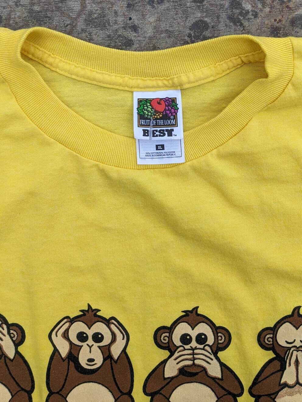 Vintage No Evil Monkeys T-shirt - SIZE XL - Etsy
