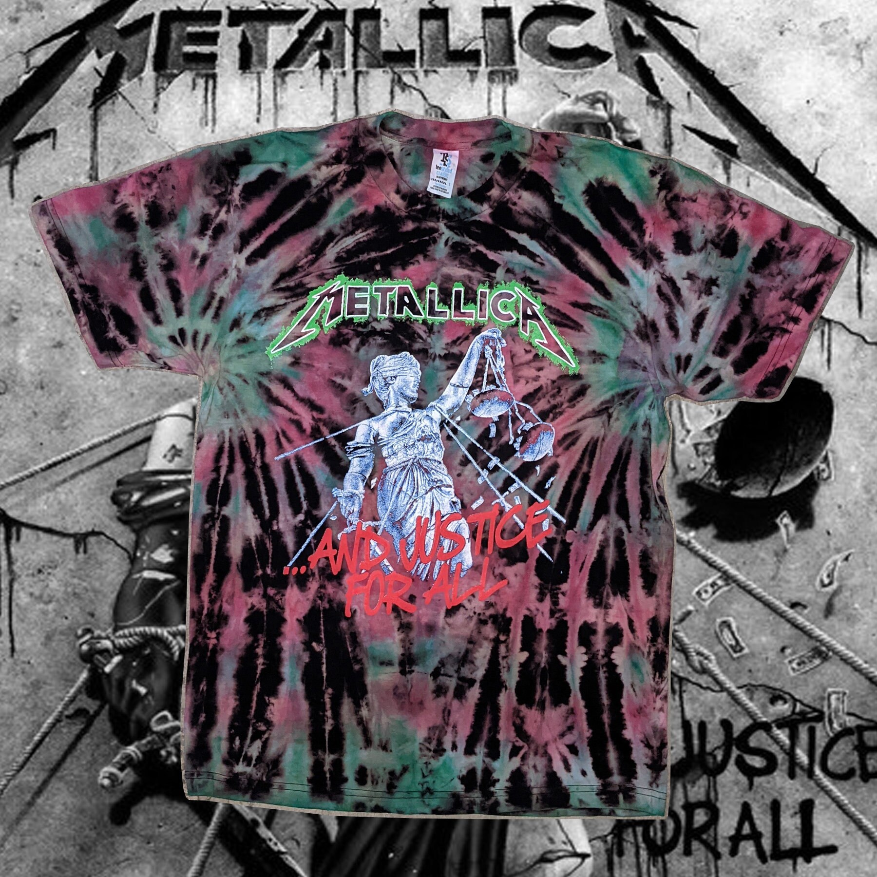 Metallica and Justice for All Tie dye T shirt Etsy Norway