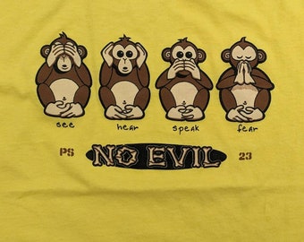 Vintage No Evil Monkeys T-shirt - SIZE XL - Etsy