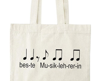 bester Musiklehrer / beste Musiklehrerin Geschenk Tasche
