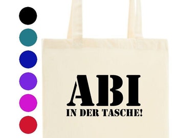 ABI in der Tasche Stoffbeutel Stofftasche für das Abitur