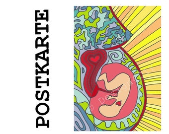 Postcard baby in the stomach