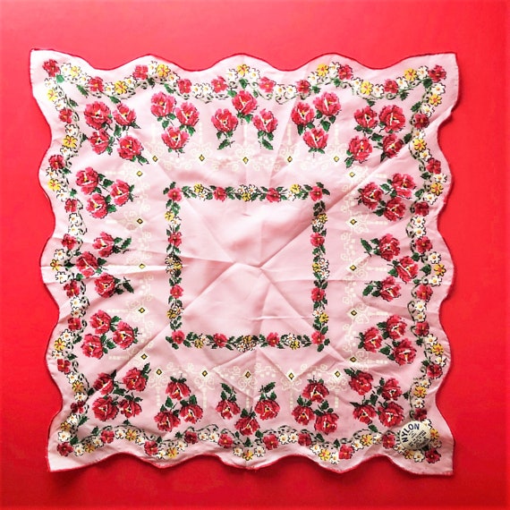 Vintage Handkerchiefs. 4-Nylon Hankies By Bonart. - image 8