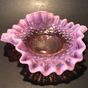 Bon Bon Dish. Vintage Fenton Double Crimped Hobnail Confection Dish.