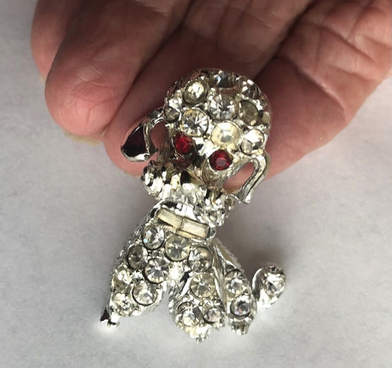 Silver Poodle Pin/Brooch. Vintage Costume Jewelry. - image 5