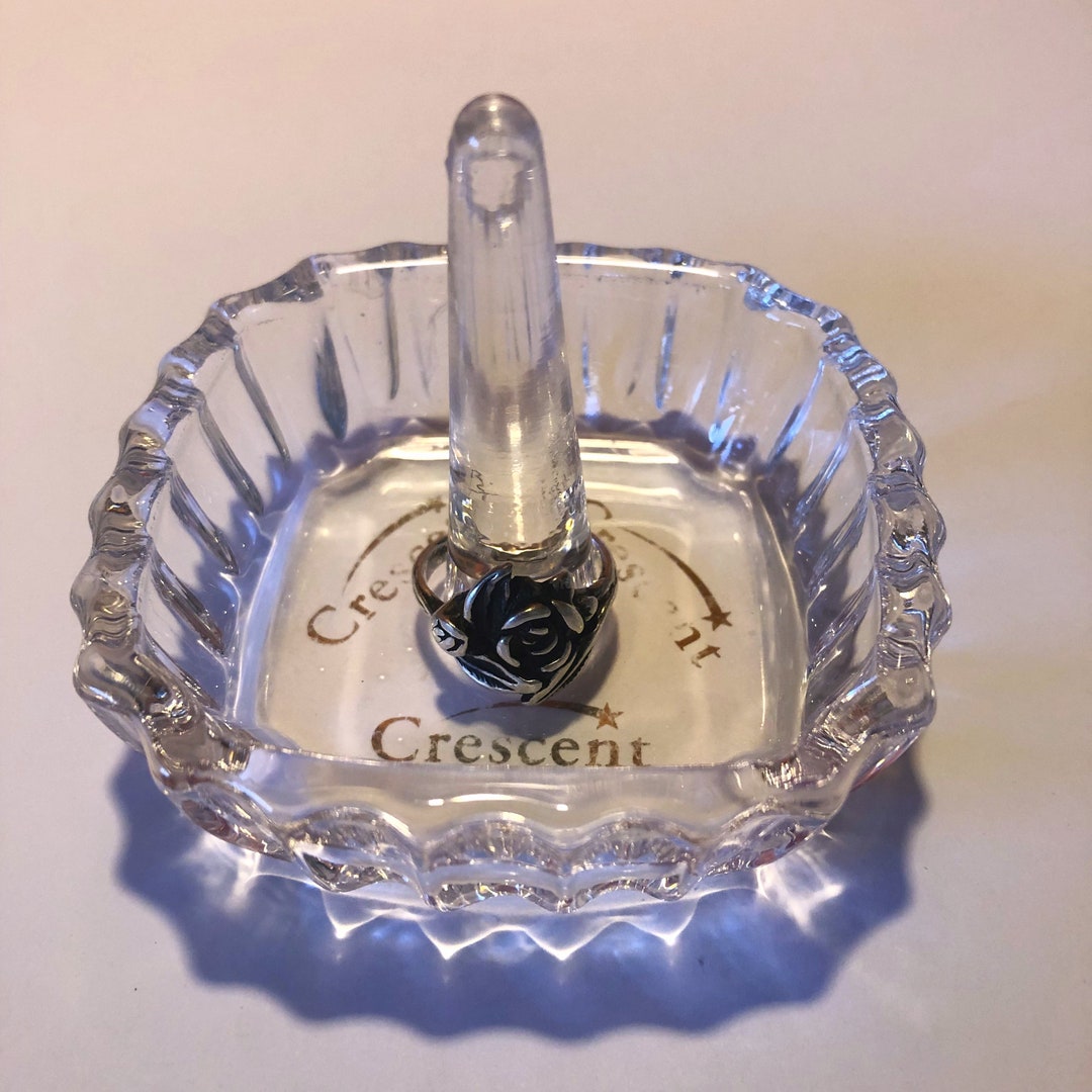 Vintage Crystal Ring Holder. Glass Ring Holder. Etsy