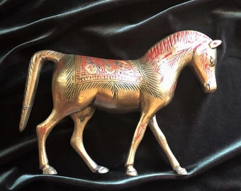 真鍮の馬。インド製のヴィンテージ馬。 - Etsy 日本
