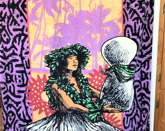 Hawaiian Beach Towel. 'Wahine' Beach Towel.
