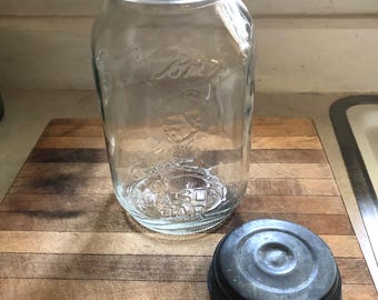 Mom's Mason Jar. Ball Clear Glass Jar.