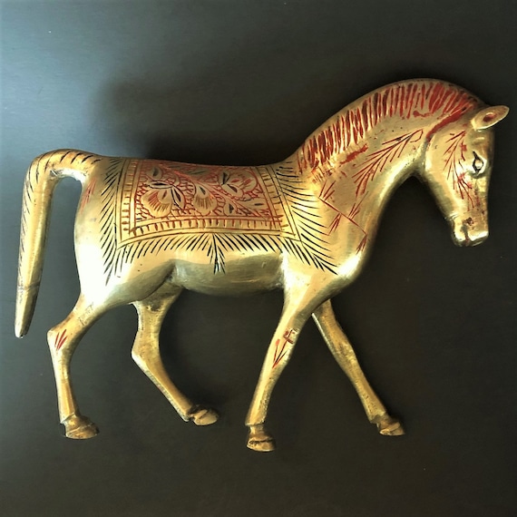 真鍮の馬。インド製のヴィンテージ馬。 - Etsy 日本