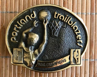 Brass Belt Buckle. Heritage Mint - Portland Trailblazers NBA Champions Belt Buckle.