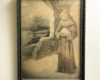Arte original para colgar en la pared. Arte antiguo hecho con lápiz.