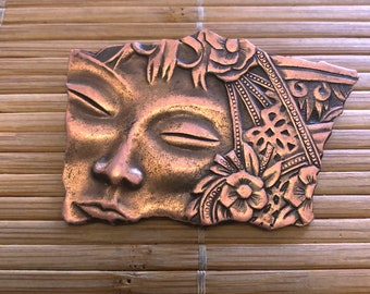 Womens Brooch. Vintage JJ Jonette Sleeping Geisha Brooch.