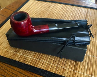 Pipa de tabaco. Pipa vintage de cerezo 'Green Planet'.