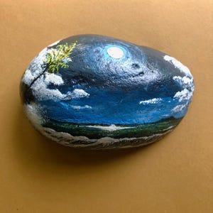 Painted Rock. Hand Painted Paperweight. Original Art.