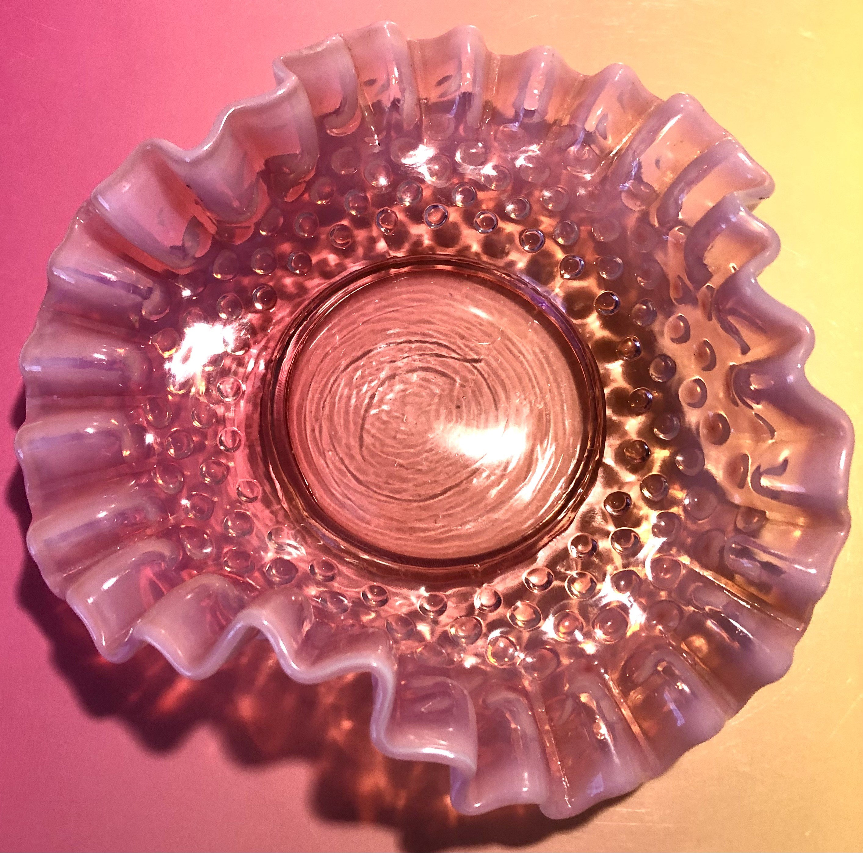 Bon Bon Dish. Vintage Fenton Double Crimped Hobnail