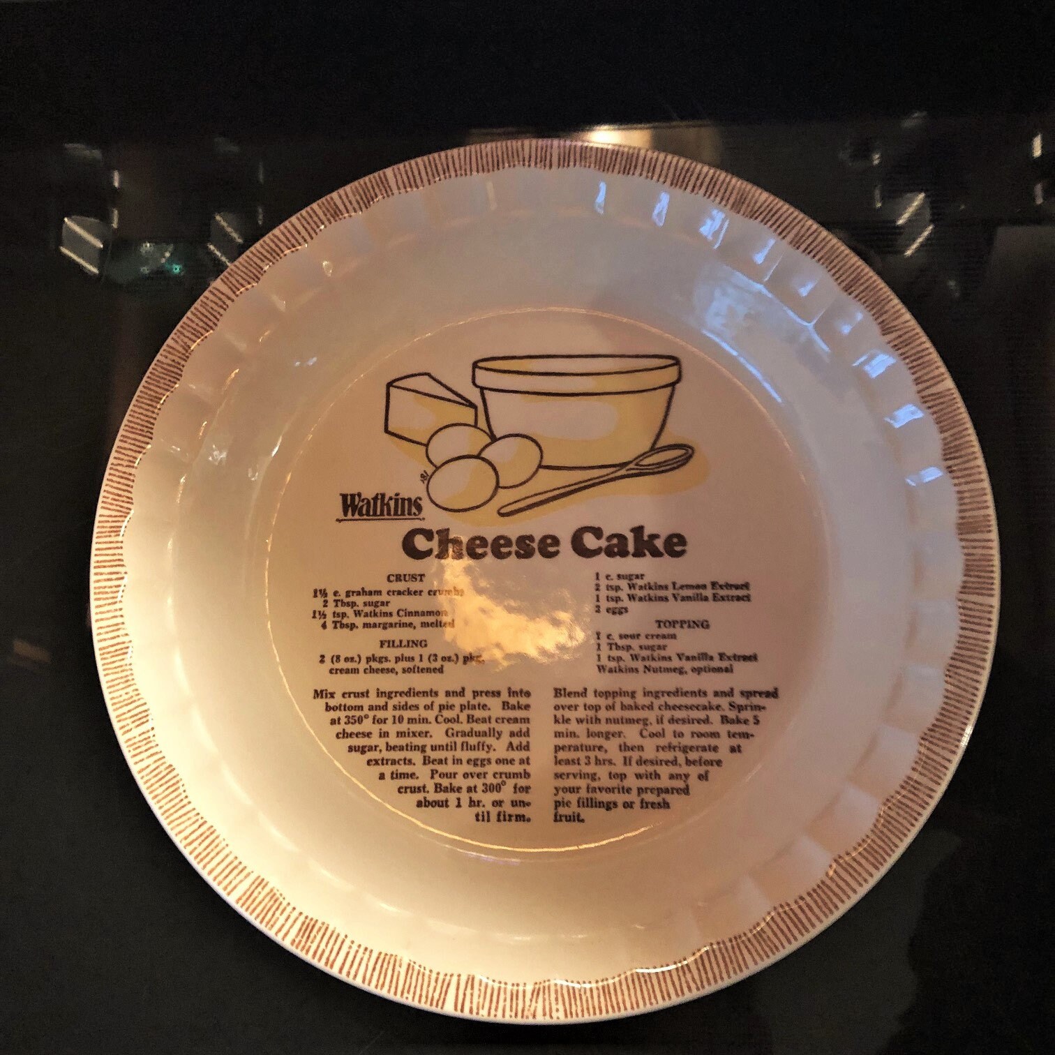 Pie Plate. Vintage Watkins 11