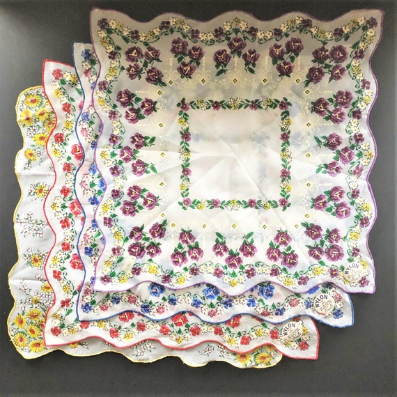 Vintage Handkerchiefs. 4-Nylon Hankies By Bonart. - image 2