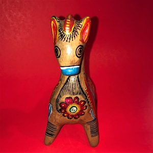Vintage Coin Bank. Hand Painted Mexican Horse Piggy Bank.