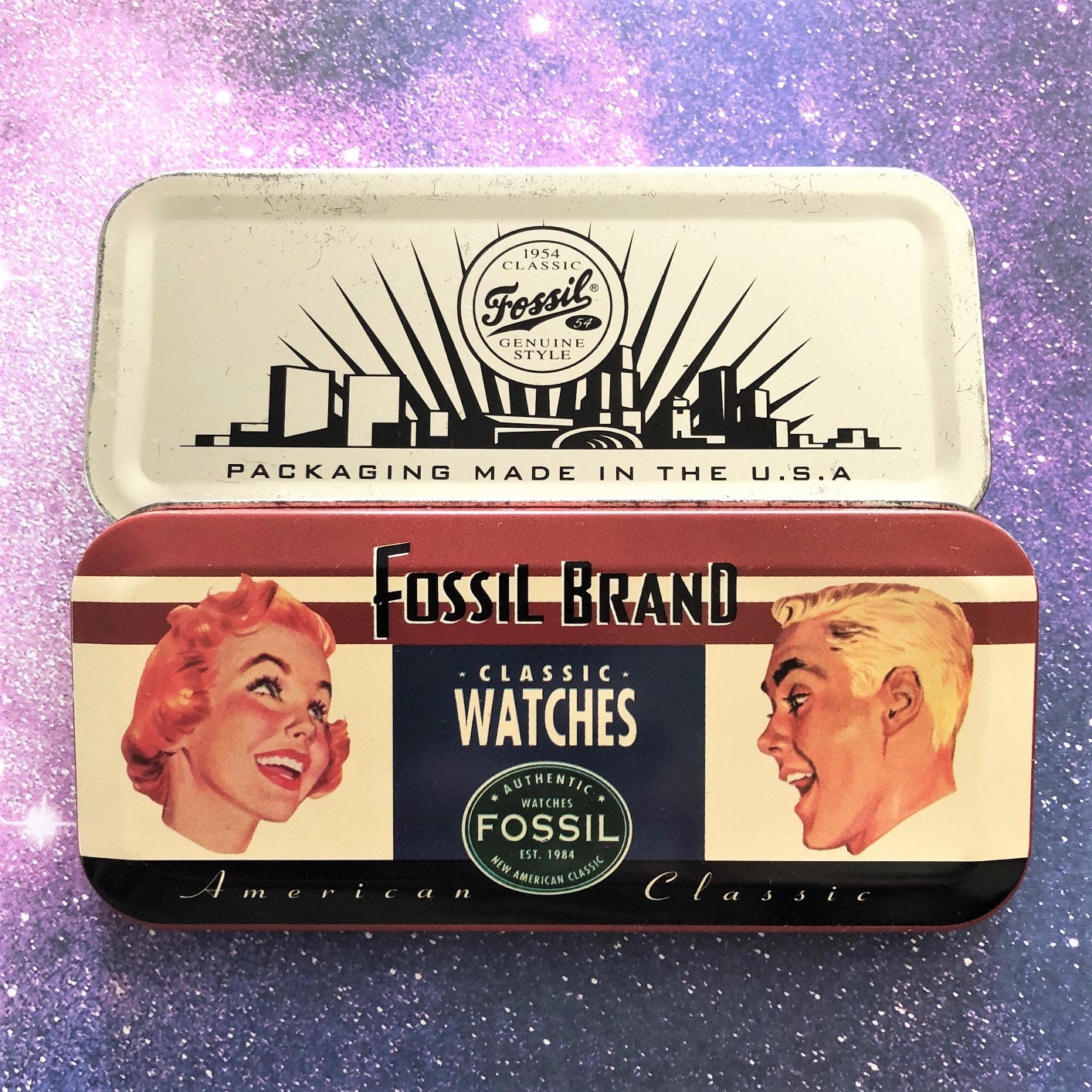 Fossil Brand Classic Watches Tin. Vintage Fossil 