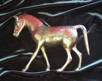 真鍮の馬。インド製のヴィンテージ馬。 - Etsy 日本
