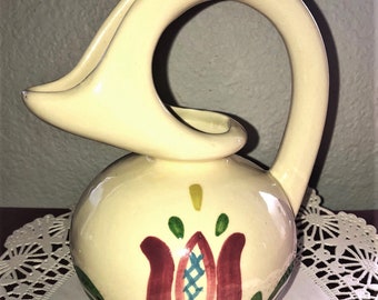 Ceramic Creamer. Mid Century Abstract Serving Bowl.