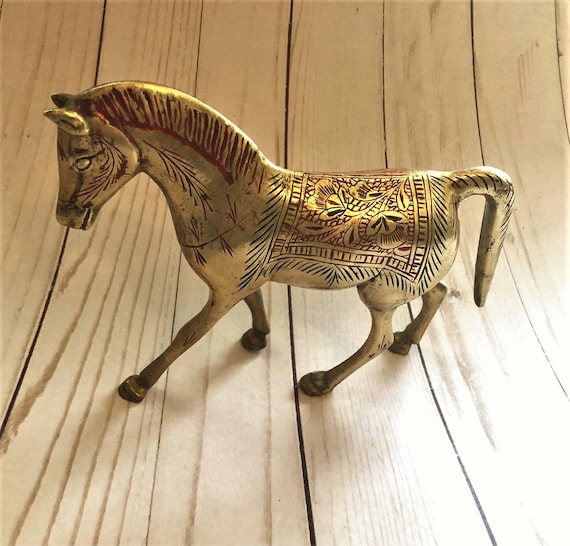 真鍮の馬。インド製のヴィンテージ馬。 - Etsy 日本