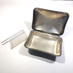Kruimelvanger. Vintage FB Rogers Silver Co. Silent Butler-tafelveger met borstel.