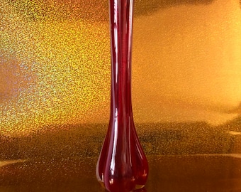 Norcrest Glass Vase. Vintage Spun Glass Flower Vase.