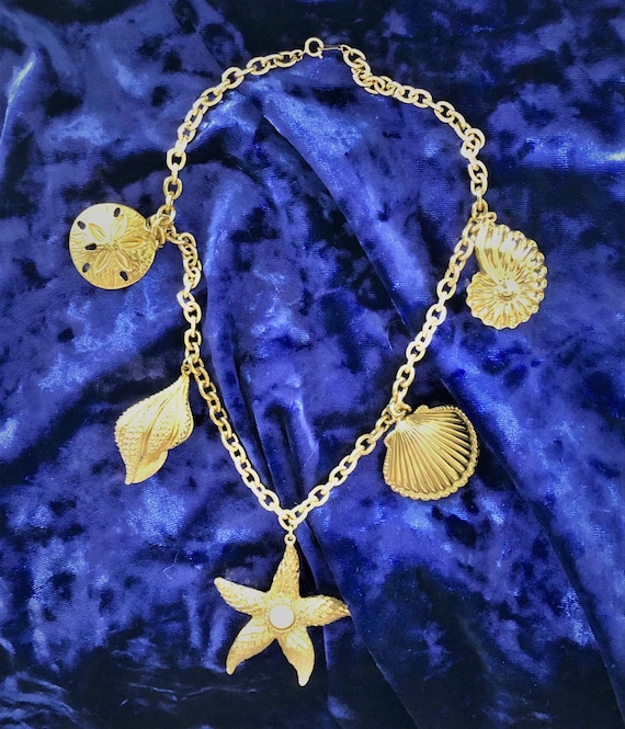Vintage Avon Starfish Lariat Necklace Gem