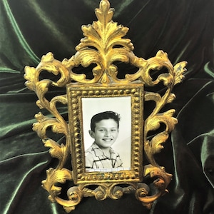 Cast Iron Picture Frame. Vintage Metal Table-Top Frame.