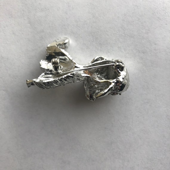 Silver Poodle Pin/Brooch. Vintage Costume Jewelry. - image 6