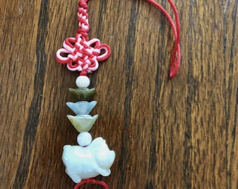 Asian Charm. Vintage Jade Pig.