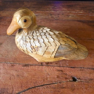 Vintage Duck Decoy. Ornamental Corn Husk Decoy.