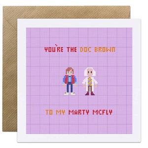 Back To The Future card Valentines, Engagement, Wedding, Congratulations, Marty McFly, Doc Brown image 1