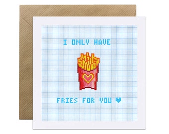 Fries Junk Food - Valentines Day Card Love Romance Card