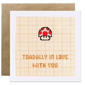 Toadally In Love With You Nintendo Card Valentines Love Husband Wife Girlfriend Boyfriend Geeky image 1