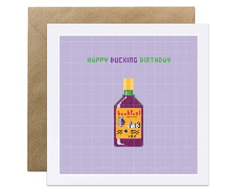 Happy Bucking Birthday - Buckfast birthday card, Scottish, Buckie, Bucky, Scotland, Funny
