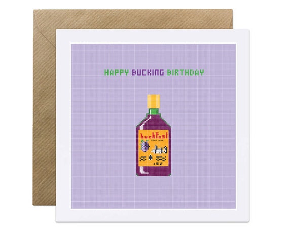 Happy Bucking Birthday Buckfast Birthday Card Scottish Etsy Hong Kong